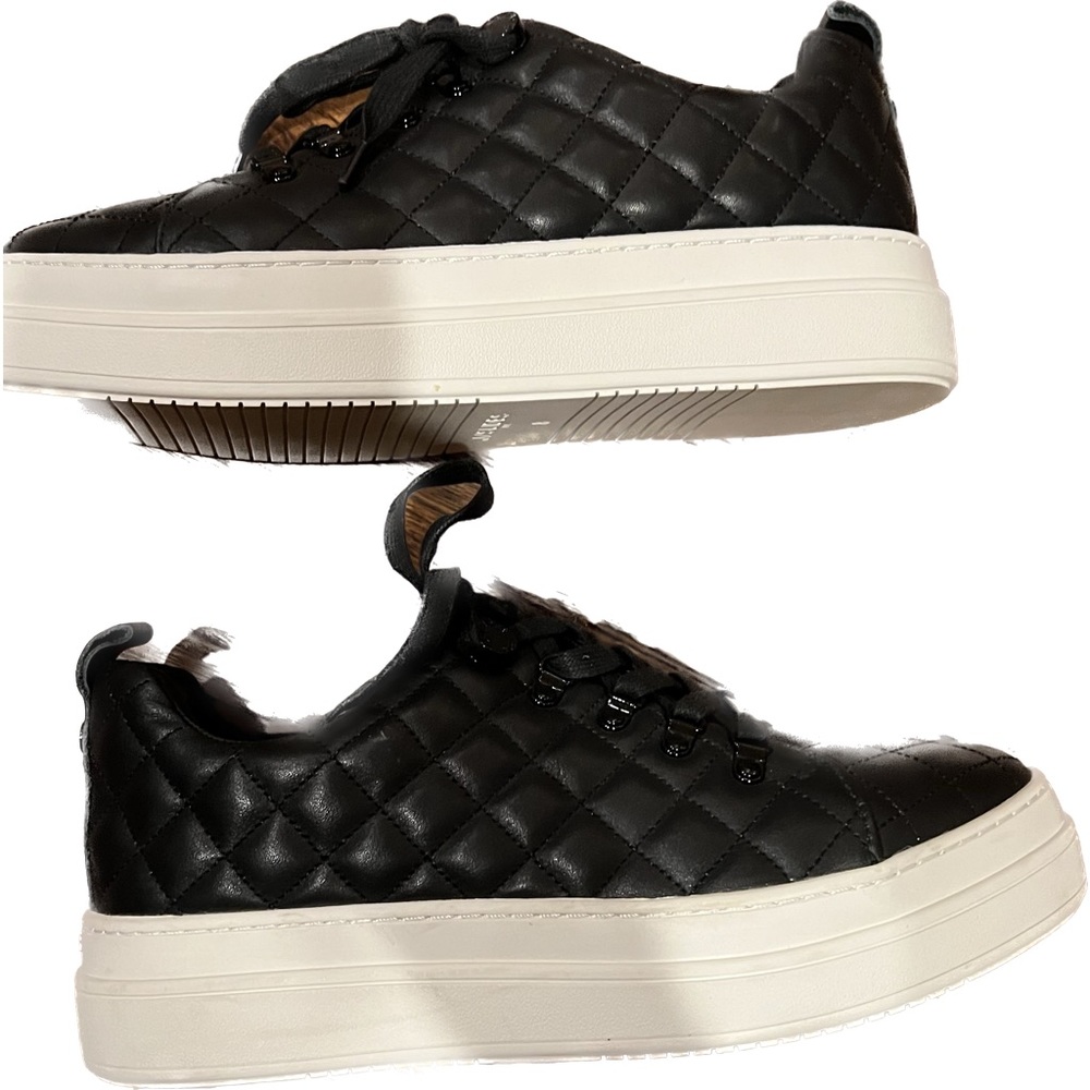 J Slides black quilted leather sneakers
